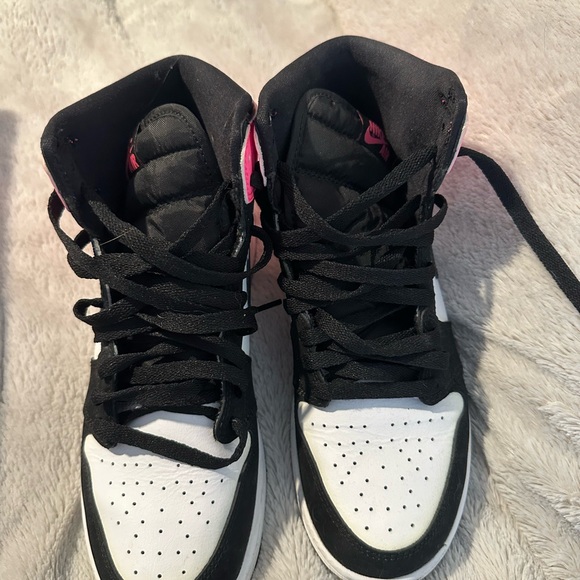 Rare Valentines Day Air Jordan Nike Sneakers - Neon Pink, Black, and White - Picture 5 of 5